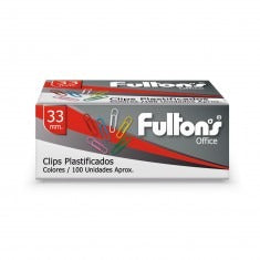 Clips Plastificados 100 Unidades 33mm Fultons