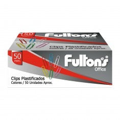 Clips Plastificados Colores Surtidos 50mm Fultons