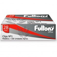 Clip N°1 Metálico 28mm 100 Unidades Fultons